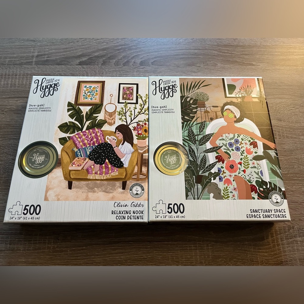 Bundle of 2 Hygge Puzzles with Candles - 500 pieces each